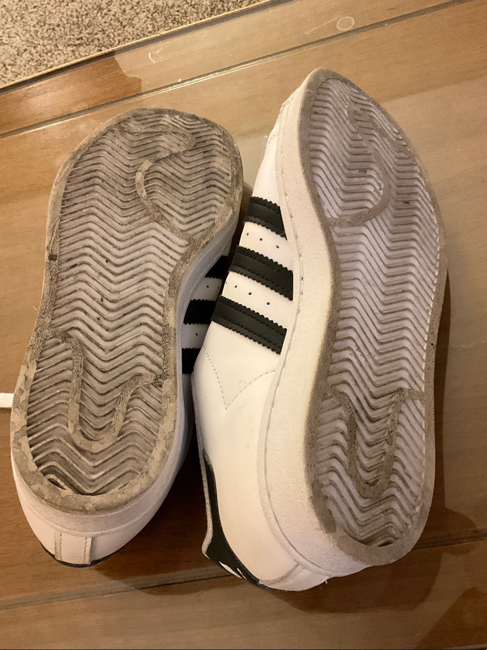 Adidas Big Kids Superstar Sneakers - White with Black Stripes - Picture 7 of 7